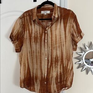 GERARD DAREL PARIS FRANCE LADIES RUST ORANGE BLOUSE-L